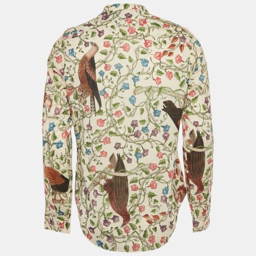 Gucci Cream Birds Of Prey Print Long Sleeve Shirt M - Gucci - Modalova