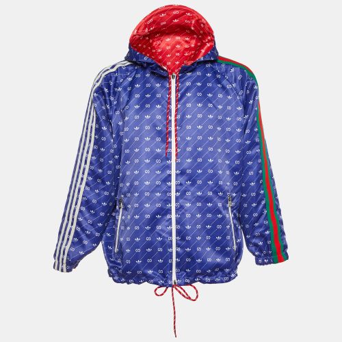 Gucci x Adidas Red/Blue Monogram Print Synthetic Reversible Jacket XS - Gucci - Modalova