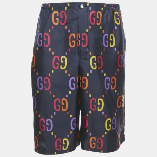 Gucci Blue GG Print Silk Shorts XL - Gucci - Modalova