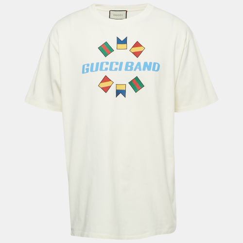 Gucci Cream Logo Band Print Cotton T-Shirt XL - Gucci - Modalova