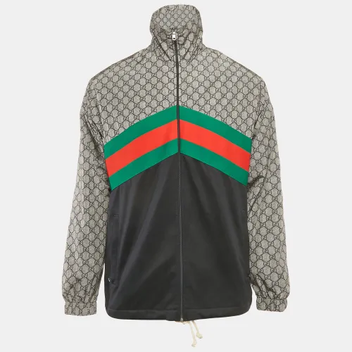 Gucci Blue GG Print Nylon and Jersey Web Trim Jacket XS - Gucci - Modalova