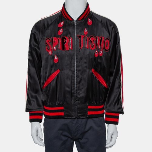 Satin Contrast Trim Spiritismo Applique Detail Bomber Jacket M - Gucci - Modalova