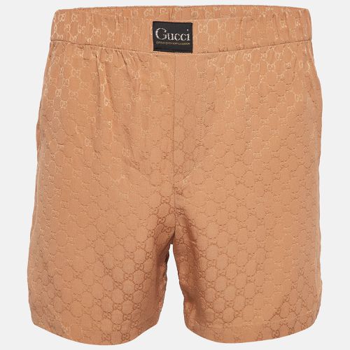 Gucci Beige Brown GG Web Silk Shorts S - Gucci - Modalova