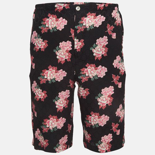 Gucci Black Floral Print Silk Shorts XS - Gucci - Modalova