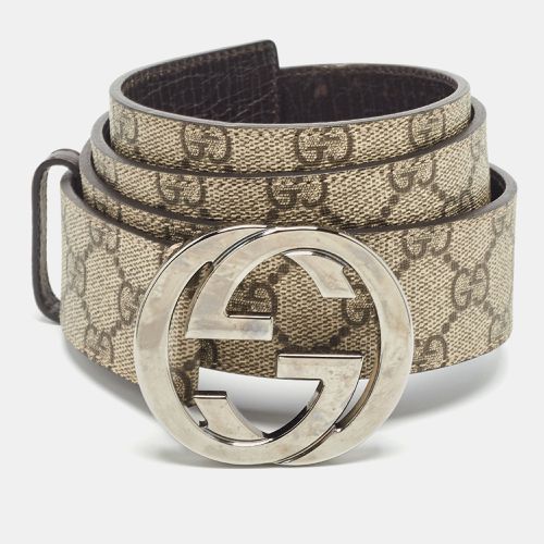 Gucci Beige/Brown GG Supreme Canvas Interlocking G Buckle Belt 100CM - Gucci - Modalova