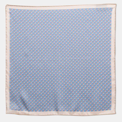 Gucci Blue GG and Floral Print Silk Pocket Square - Gucci - Modalova