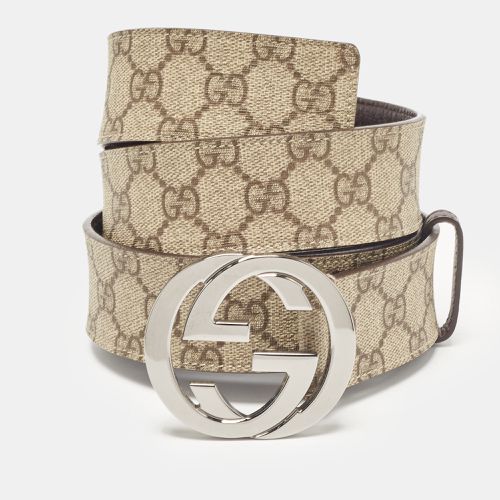 Gucci Beige/Brown GG Supreme Canvas Interlocking G Buckle Belt 100 CM - Gucci - Modalova