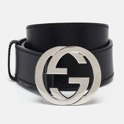 Gucci Black Leather Interlocking G Buckle Belt 90CM - Gucci - Modalova