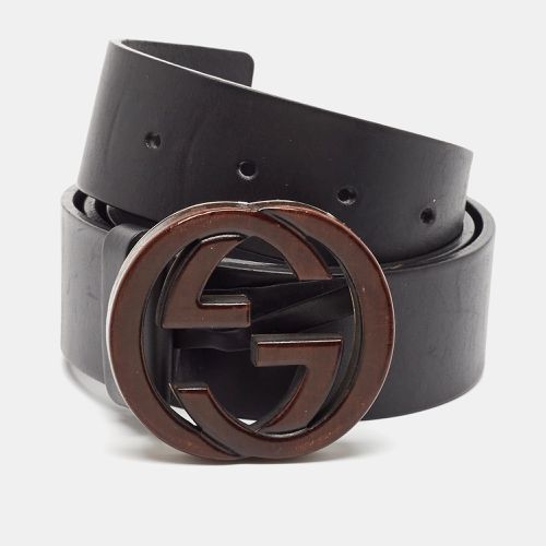 Gucci Black Leather Interlocking G Belt 95CM - Gucci - Modalova