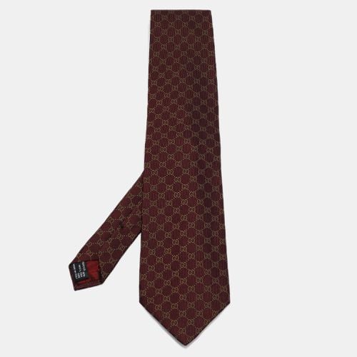 Gucci Burgundy GG Jacquard Silk Traditional Tie - Gucci - Modalova