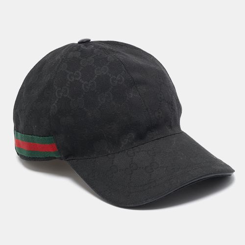 Gucci Black GG Canvas Web Stripe Detail Baseball Cap XL - Gucci - Modalova