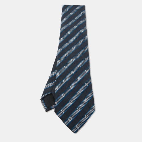 Gucci Navy Blue Striped Silk Blend Tie - Gucci - Modalova