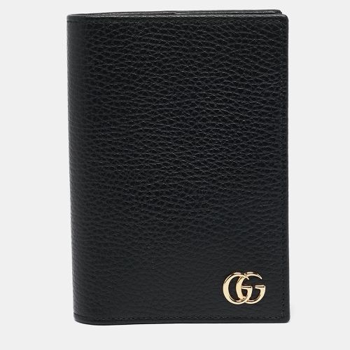 Gucci Black Leather GG Marmont Passport Holder - Gucci - Modalova