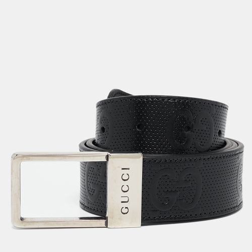 Gucci Black GG Leather Rectangular Buckle Belt 85 CM - Gucci - Modalova