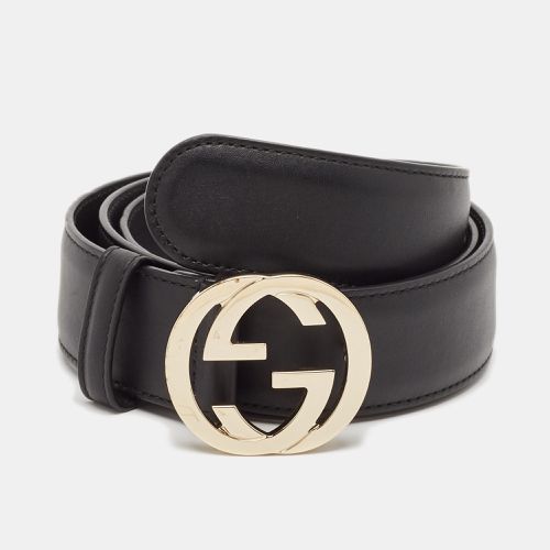 Gucci Black Leather Interlocking G Buckle Belt 90 CM - Gucci - Modalova