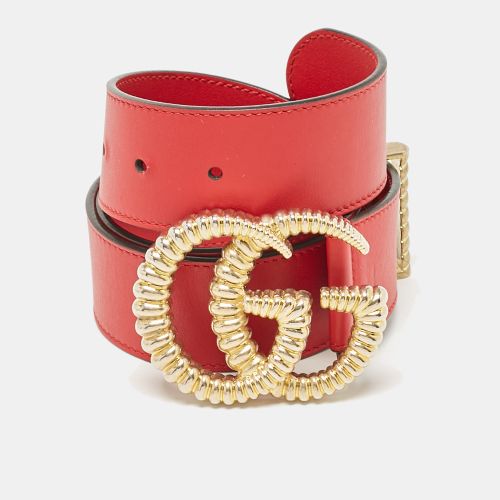 Gucci Red Leather Torchon GG Marmont Buckle Belt 80CM - Gucci - Modalova