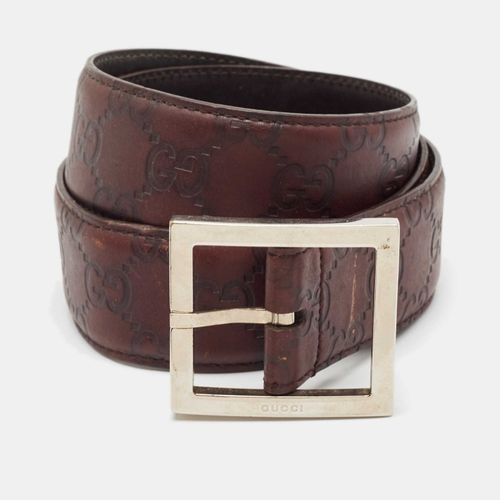 Ssima Leather Square Buckle Belt 85CM - Gucci - Modalova