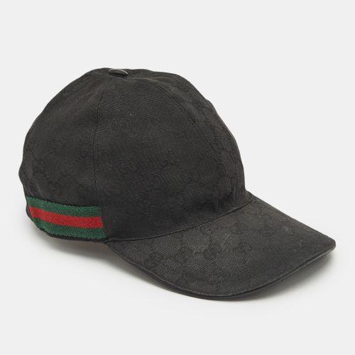 Gucci Black Web Detail GG Canvas Baseball Cap S - Gucci - Modalova
