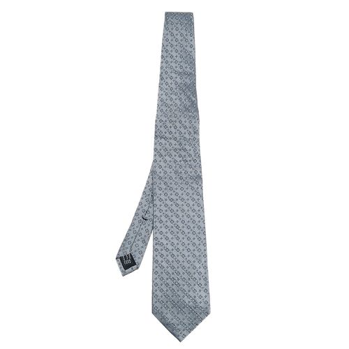 Gucci Metallic Grey Micro Motif Jacquard Silk Tie - Gucci - Modalova