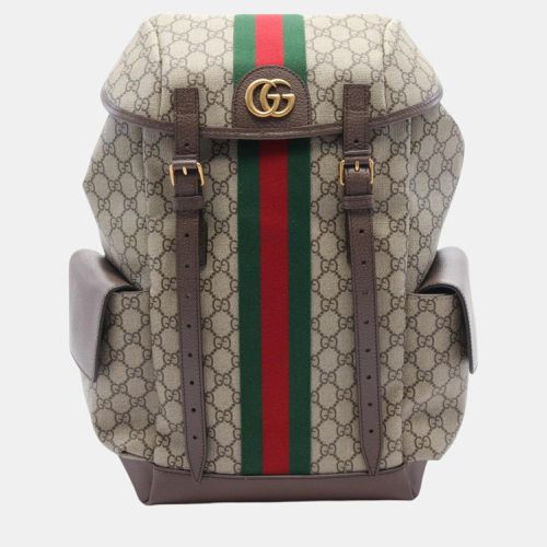 Gucci Beige Brown Multicolor Coated Canvas Leather Ophidia GG Supreme Backpack - Gucci - Modalova