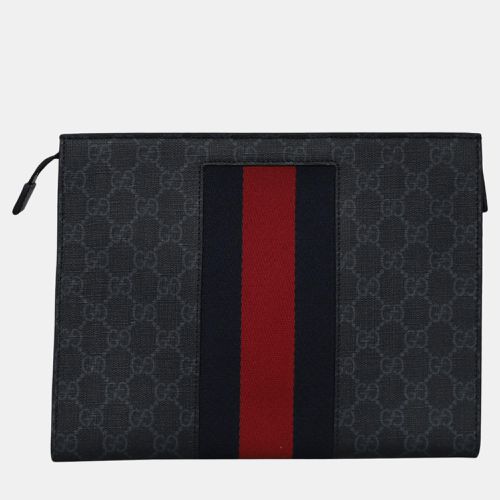 Gucci Black Coated Canvas GG Supreme Monogram Seller Clutch - Gucci - Modalova