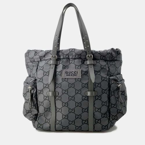 Gucci Gray GG Nylon Leather Ripstop Tote Bag - Gucci - Modalova