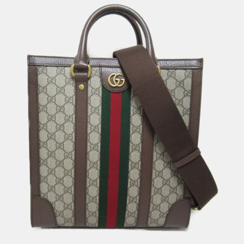 Coated Canvas Leather Gg Supreme Ebony Ophidia Medium Bag - Gucci - Modalova