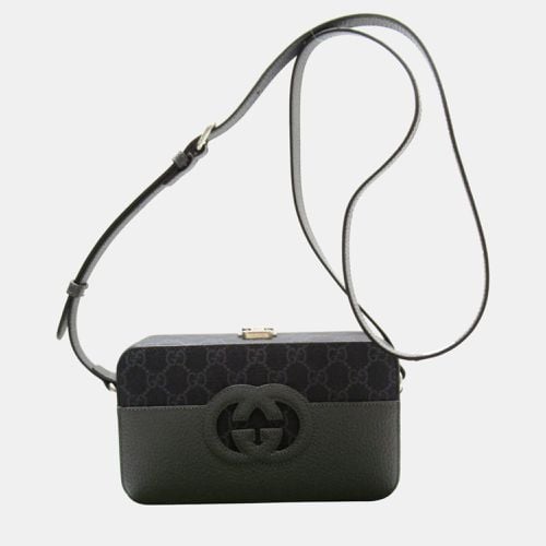 Gucci Dark Gray Silver Leather GG Supreme Shoulder Bag - Gucci - Modalova