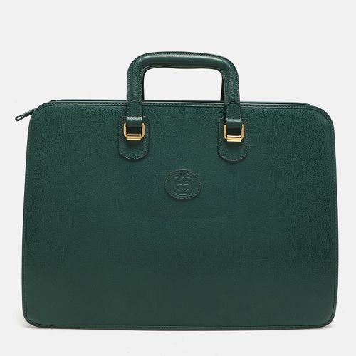 Gucci Green Leather Vintage Business Bag - Gucci - Modalova