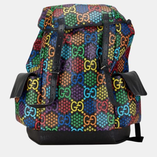 Gucci Black Multicolor Pvc Leather Gg Psychedelic Medium Backpack - Gucci - Modalova