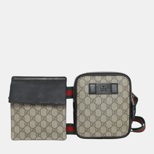 Gucci GG Supreme Double Pocket Belt Bag - Gucci - Modalova