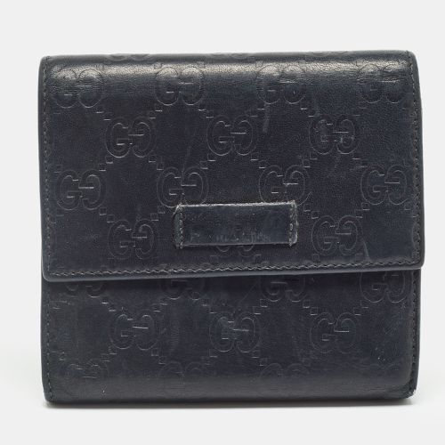 Gucci Black Microguccissima Leather Logo Trifold Wallet - Gucci - Modalova