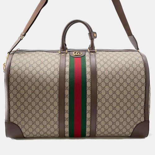 Gucci Beige GG Supreme Canvas Leather Duffle Bag - Gucci - Modalova