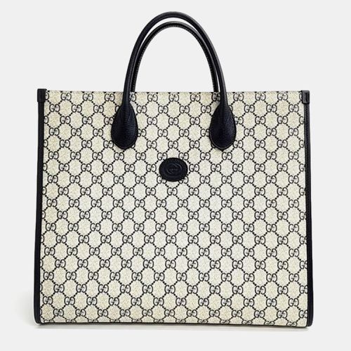 Gucci Beige Leather Interlocking G Medium Tote Bag - Gucci - Modalova