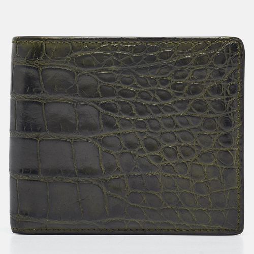 Gucci Green Crocodile Bifold Compact Wallet - Gucci - Modalova