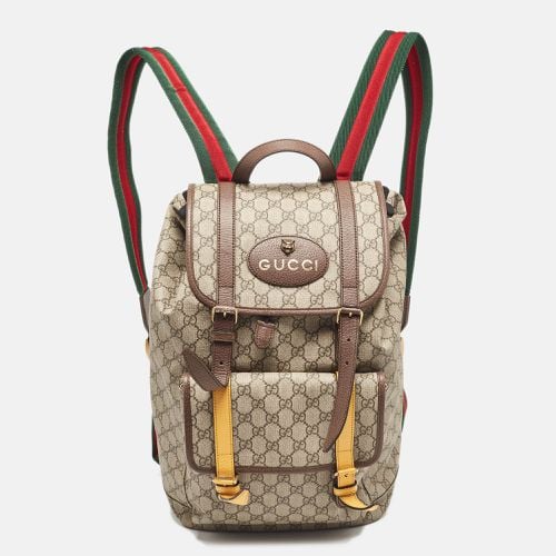 Gucci Beige GG Supreme Canvas Web Soft Backpack - Gucci - Modalova