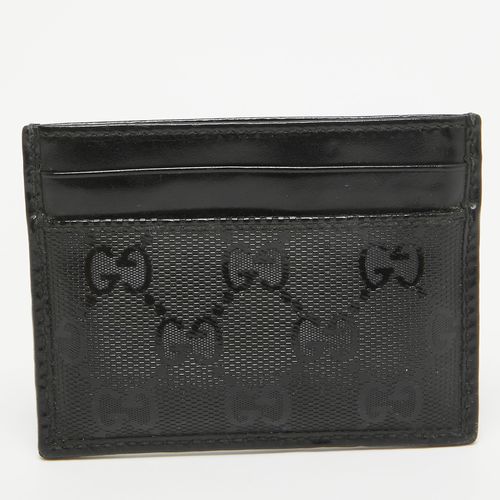 Gucci Black GG Imprime Canvas and Leather Card Holder - Gucci - Modalova