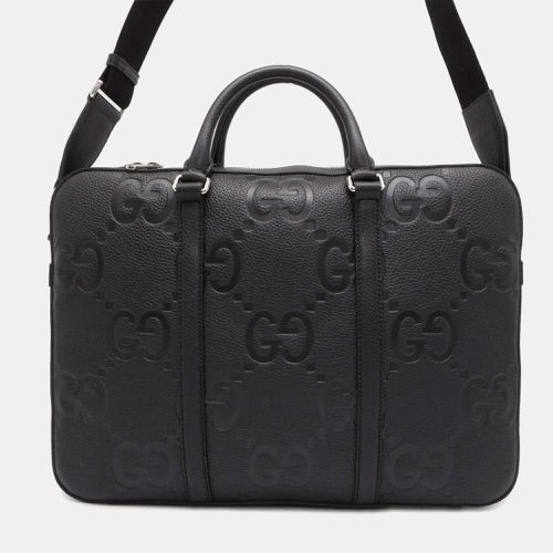 Gucci Black Leather Jumbo GG Briefcase - Gucci - Modalova