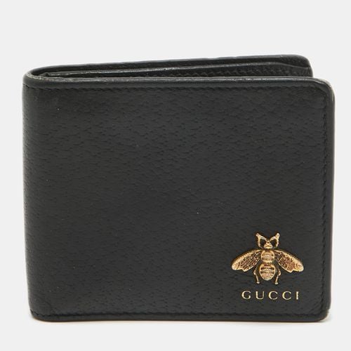 Gucci Black Leather Animalier Bifold Wallet - Gucci - Modalova