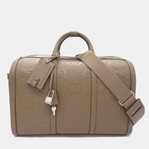 Gucci Gray Greige Leather Jumbo GG Boston Bag - Gucci - Modalova