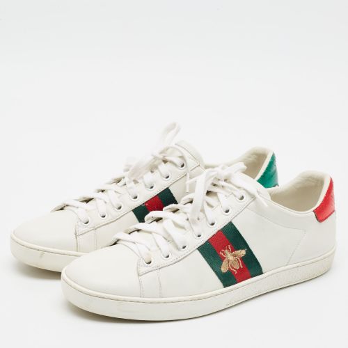 Ace Size 38.5 Leather Web Bee Low Top Sneakers - Gucci - Modalova