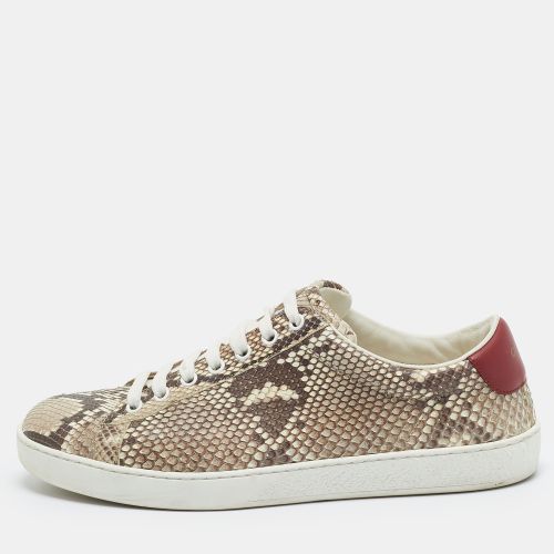 Size 41 /Brown Python Leather Low Top Sneakers - Gucci - Modalova