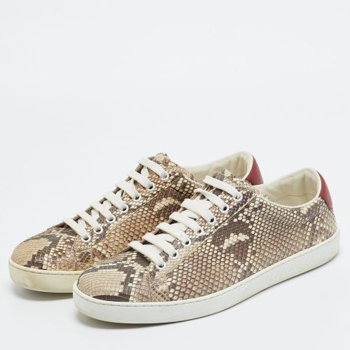 Size 41 /Brown Python Leather Low Top Sneakers - Gucci - Modalova