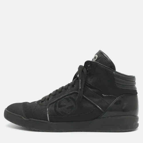 Interlocking G Size 44.5 Leather and Nylon High Top Sneakers - Gucci - Modalova