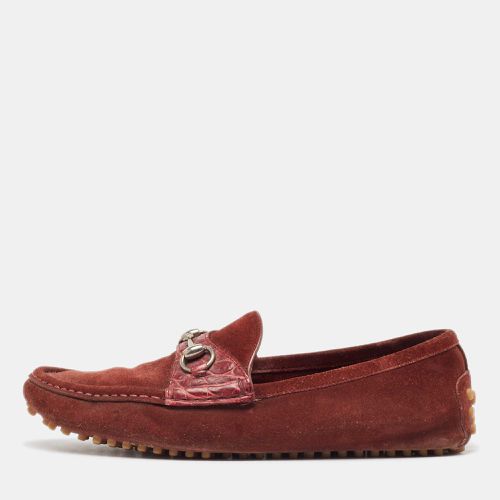 Gucci Burgundy Suede Slip On Loafers Size 43 - Gucci - Modalova