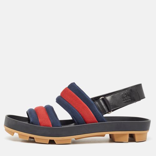 Gucci Tricolor Leather and Canvas Rimini Slingback Sandals Size 43 - Gucci - Modalova