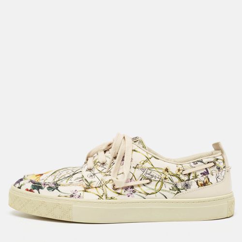 Floral Print Canvas Low Top Sneakers Size 41.5 - Gucci - Modalova