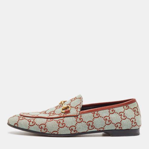 Gucci Two Tone GG Canvas Jordaan Horsebit Slip On Loafers Size 38.5 - Gucci - Modalova