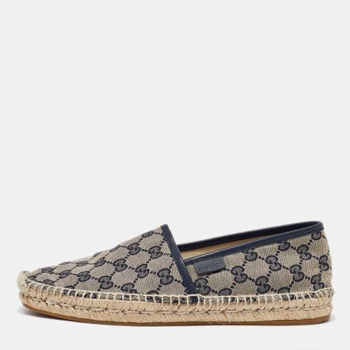 Gucci Beige/Navy Blue GG Canvas Espadrille Flats Size 40 - Gucci - Modalova