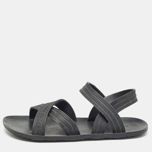 Gucci Black Rubber Elastic Crisscross Sandals Size 40 - Gucci - Modalova